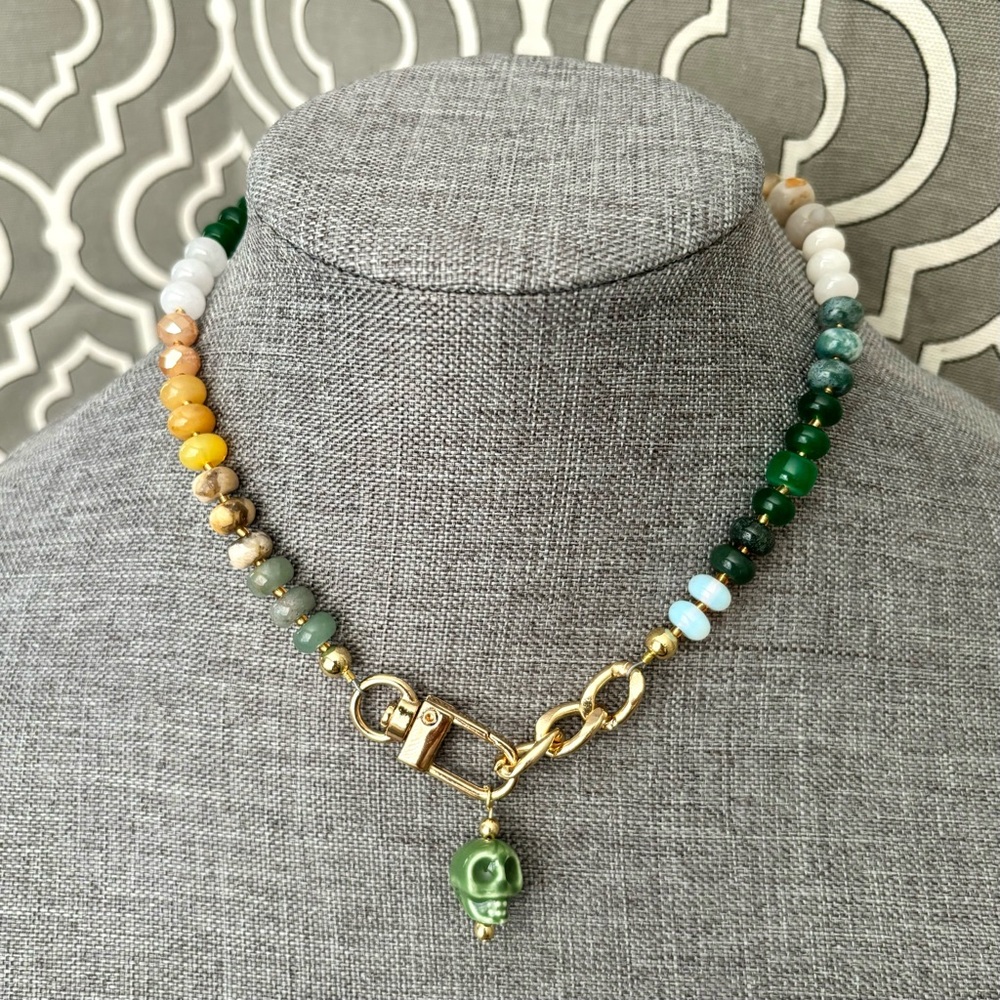 Trendy Rainbow 🌈 Gemstone Crystal Candy Necklace